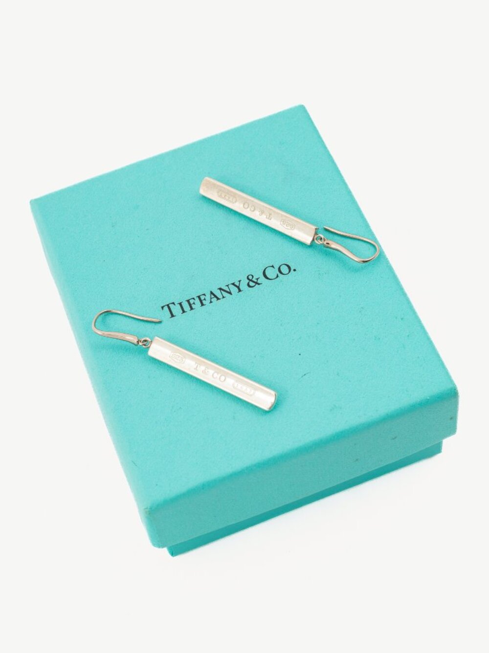 Tiffany & Co. 1837 Sterling Silver Bar Drop Earrings